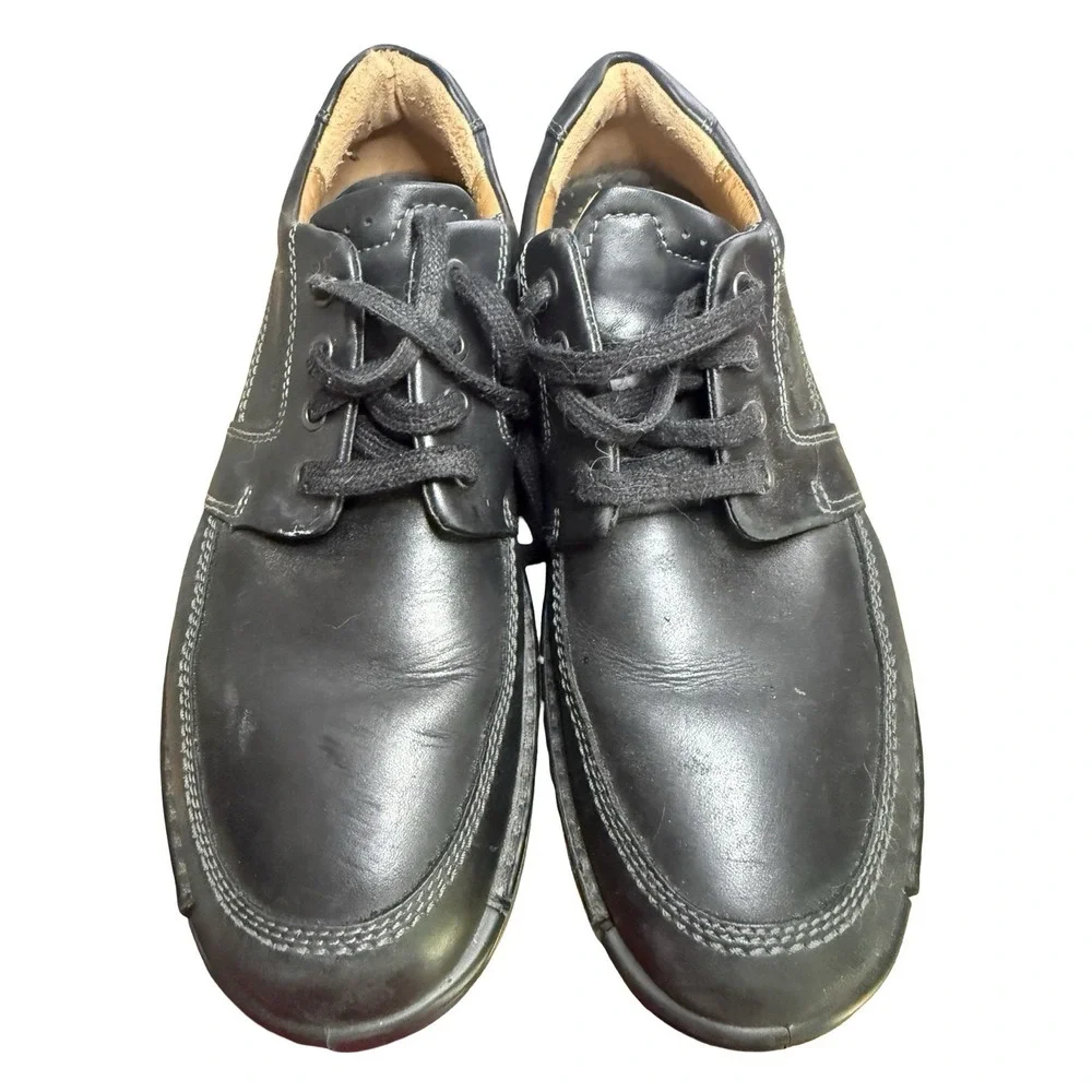 ECCO‎ Fusion II Men's Leather Moc-Toe Oxfords Shoes, Size 44/ US 10-10.5 Black